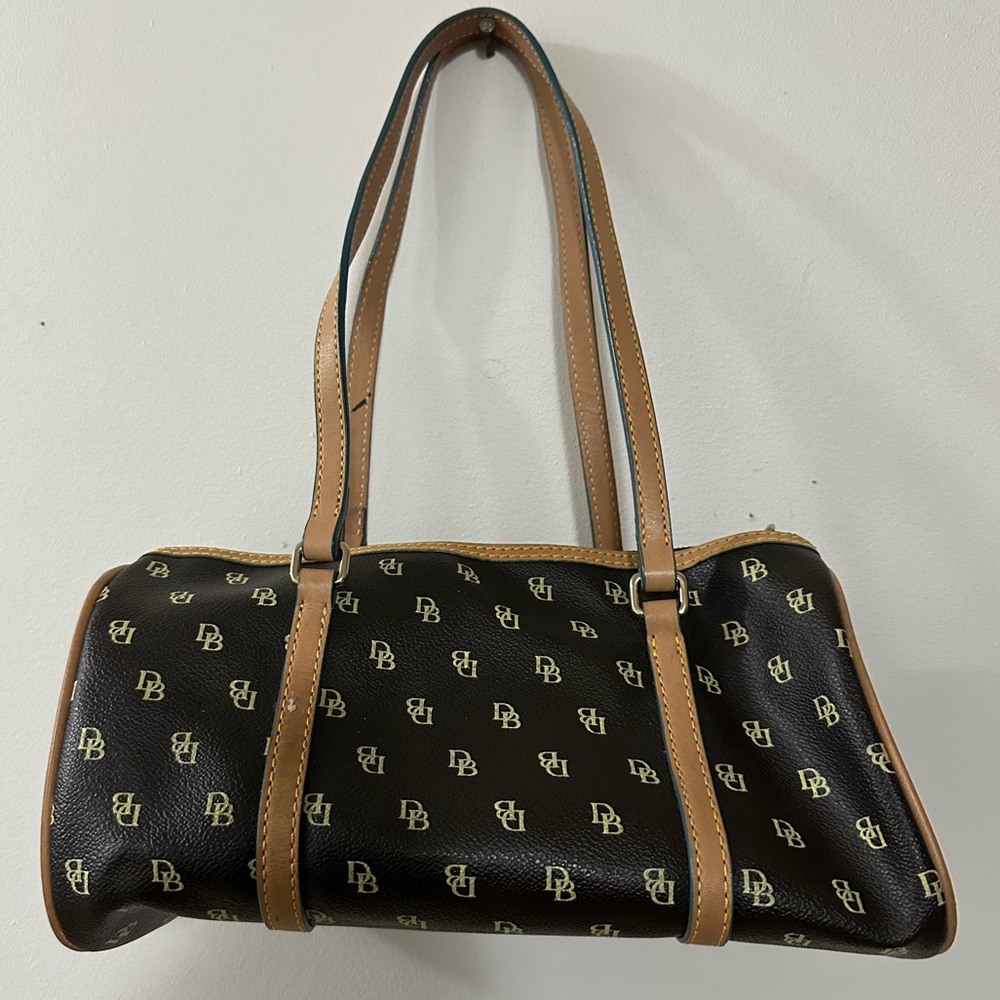 Dooney & Bourke Black And Tan Barrel Bag - image 1